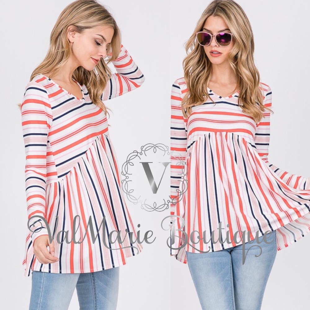 Bright striped babydoll tunic - Picture 3 of 5